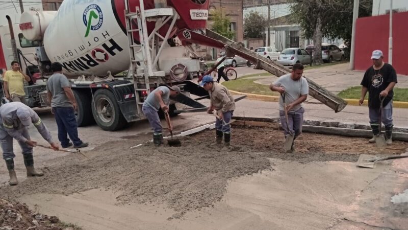 Hormigonado en 25 de Mayo e Iriondo: tránsito reducido