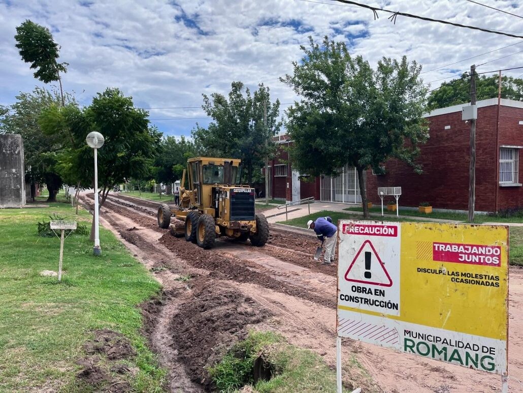 Avanzan las obras del Programa de Pavimento Urbano en Romang