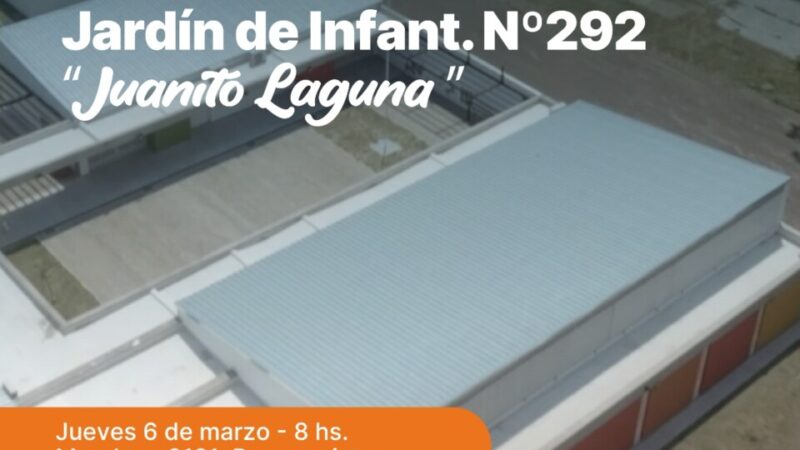 Inauguran el edificio del Jardín de Infantes N° 292 «Juanito Laguna» en Reconquista