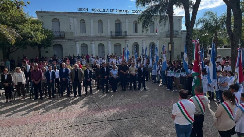 Romang: Acto conmemorativo 152 años fundacionales. Mirá el video