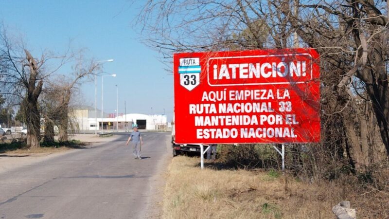 Provincia señala rutas nacionales con carteles rojos por el «estado catastrófico»