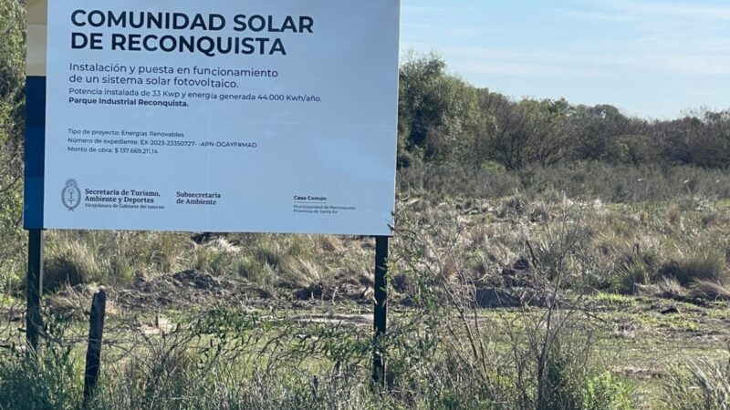 Construyen el primer parque fotovoltaico en Reconquista