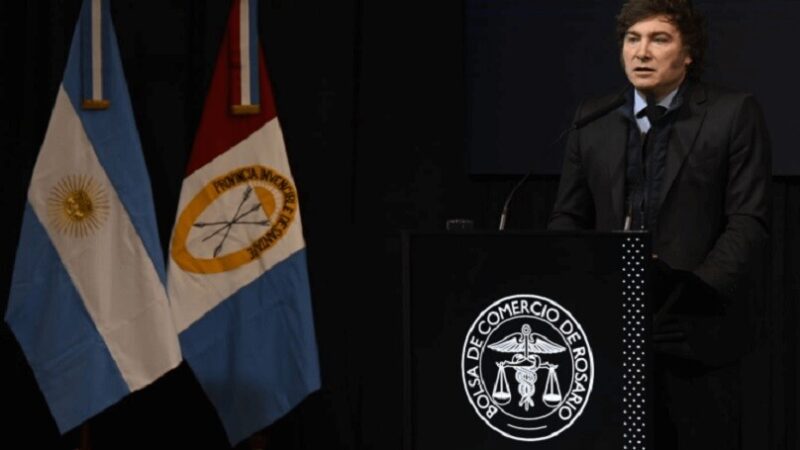 Milei en Rosario para el aniversario de la Bolsa de Comercio 