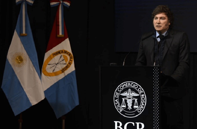 Milei en Rosario para el aniversario de la Bolsa de Comercio 