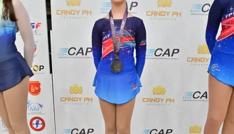 Guillermina Bailat, subcampeona nacional de patín artístico
