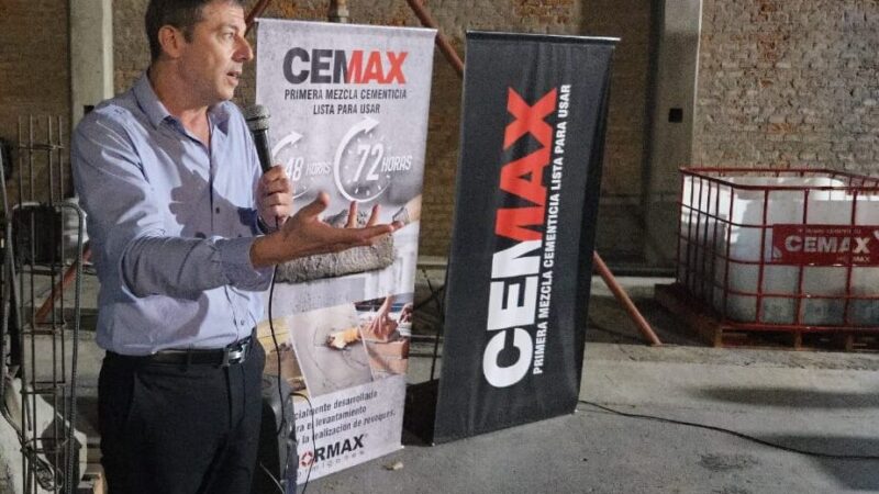 Elías Yapur presentó “Cemax”, un nuevo mortero de larga vida útil para la construcción