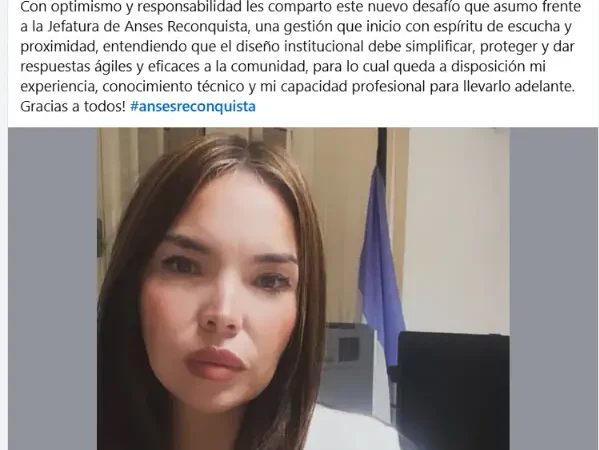 Juliana Oehrli fue designada como nueva jefa de la oficina de ANSES en Reconquista